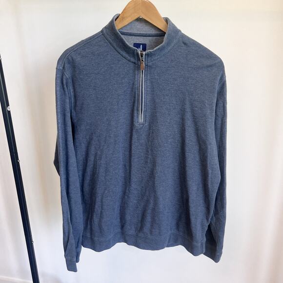 Johnnie-O‎ Sully Quarter Zip Pullover Golf Sweater Adrift Blue Sz Large - Picture 1 of 8